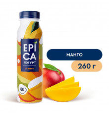 Йогурт питьевой EPICA манго 2,5%, без змж, Россия, 260г