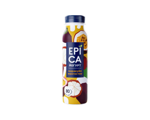 Йогурт питьевой EPICA с маракуйя-мангостин 2,5%, без змж, Россия, 260 г