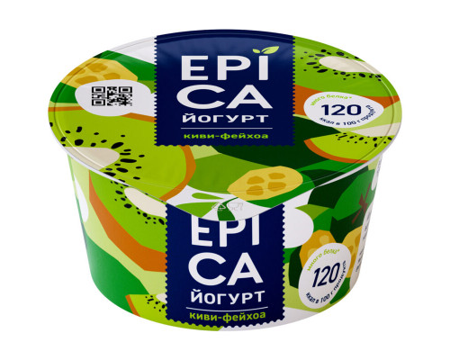 Йогурт EPICA киви-фейхоа 4,8%, без змж, Россия, 130г