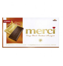 Шоколад "Merci"100г горький с соком апельсина и кус.миндаля 