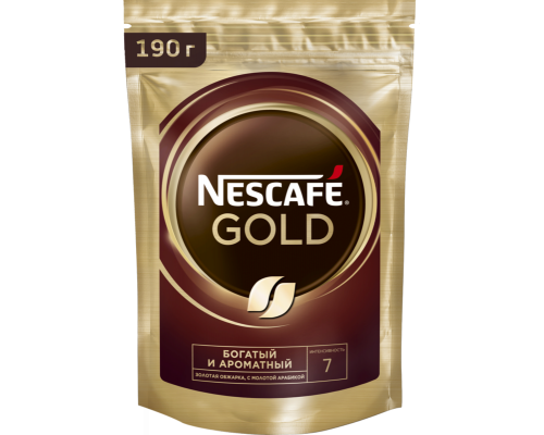 Кофе NESCAFE Gold Богатый и ароматный, растворимый, сублимированный, Россия, 190 г