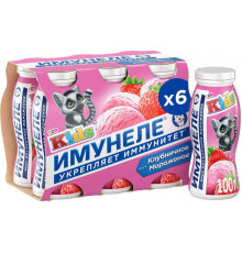 Напиток кисломолочный ИМУНЕЛЕ For Kids клубничное мороженое 1,5%, без змж, Россия, 100г
