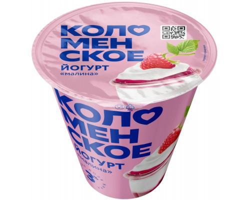 Йогурт КОЛОМЕНСКОЕ Малина м.д.ж 3,0% БЗМЖ, Россия ,300г