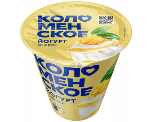 Йогурт КОЛОМЕНСКОЕ Манго м.д.ж 3,0% БЗМЖ, Россия ,300г