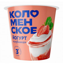 Йогурт КОЛОМЕНСКОЕ Клубника м.д.ж 3,0% БЗМЖ, Россия ,300г