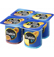 Продукт йогуртный FRUTTIS Сливочный Персик, маракуйя/Ананас, дыня 5%, без змж, Россия, 115 г