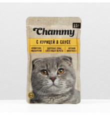 Корм консервированный для кошек CHAMMY с курицей в соусе, неполнорационный, Россия, 85г
