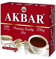 Чай AKBAR Limited Edition черный, байховый, цейлонский, мелколистный, Россия, 200 г (100*2 г) 