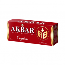 Чай AKBAR Ceylon черный, байховый, цейлонский, мелколистный, Россия, 50 г (25*2 г) 