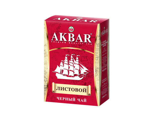 Чай AKBAR Корабль черный, байховый, листовой, Россия, 90 г