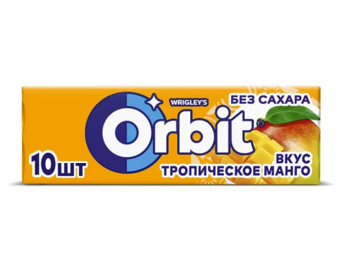 Жевательная резинка Orbit вкус Тропическое манго без сахара, Россия, 13,6г