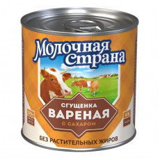 Продукт МОЛОЧНАЯ СТРАНА варенка, молочный, сгущенный с сахором, вареный, 4%, Россия, 370 г
