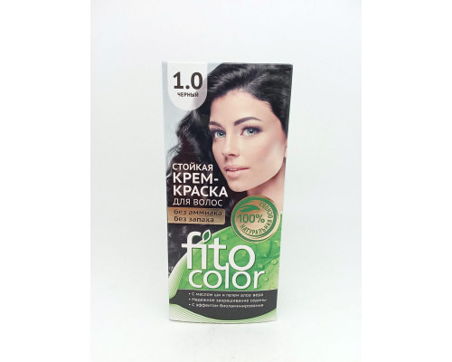 Крем-краска "Fito Color" для волос стойкая Тон 1.0 чёрный 