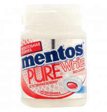 Жевательная резинка MENTOS Pure White со вкусом клубники, Россия, 54 г 