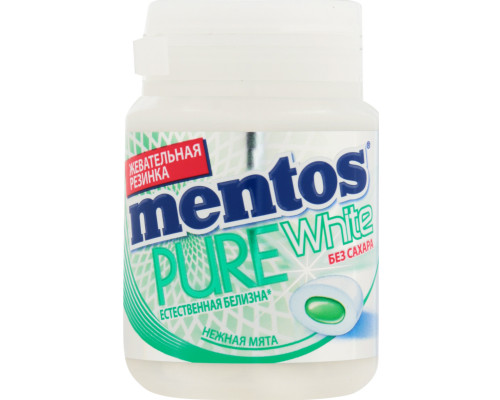 Жевательная резинка MENTOS Pure White со вкусом нежной мяты, Россия, 54 г