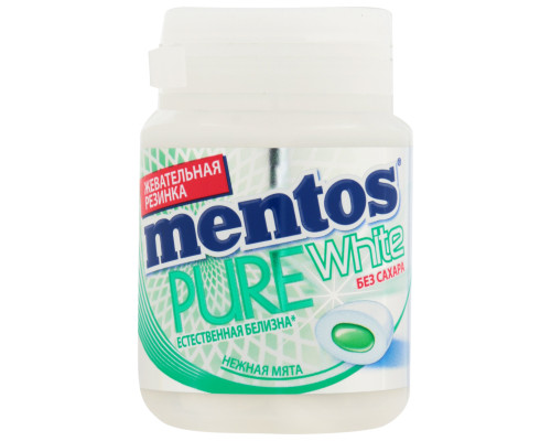 Жевательная резинка MENTOS Pure White со вкусом нежной мяты, Россия, 54 г