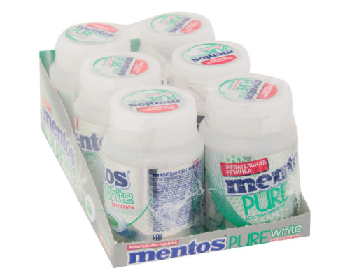 Жевательная резинка MENTOS Pure White со вкусом нежной мяты, Россия, 54 г