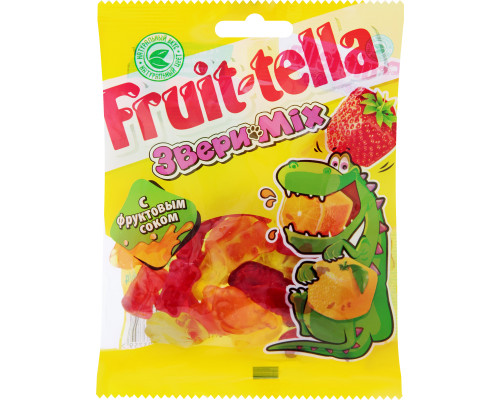 Мармелад жевательный FRUIT-TELLA Звери Mix, Россия, 70г