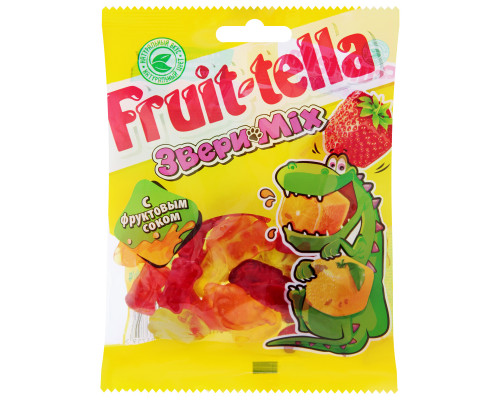 Мармелад жевательный FRUIT-TELLA Звери Mix, Россия, 70г