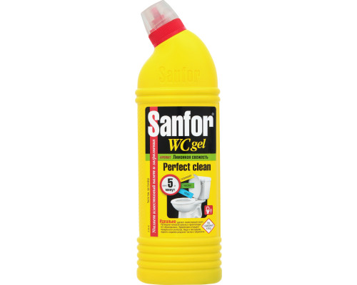 Средство сан.-гигиен."Sanfor"750г WC гель лимонная свежесть 
