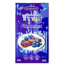 Шоколад"Беловежская пуща"200г (25г*8шт) мол.с черничным пюре 