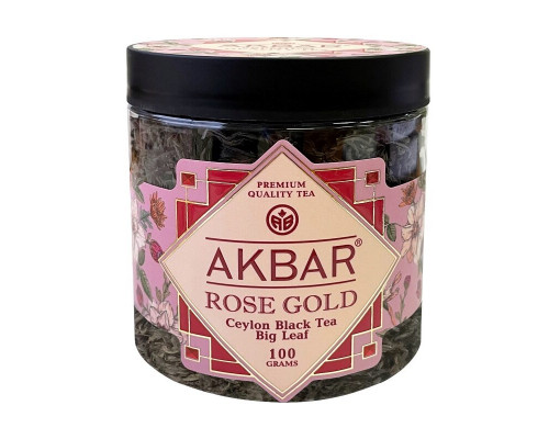 Чай AKBAR Rose Gold черный, байховый, крупнолистный, Россия, 100 г
