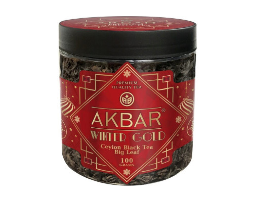 Чай AKBAR Winter Gold черный байховый, крупнолистный, Россия, 100 г