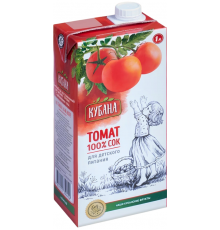 Сок КУБАНА томатный, восстаовленный, с добавлением соли, Россия, 1 л  