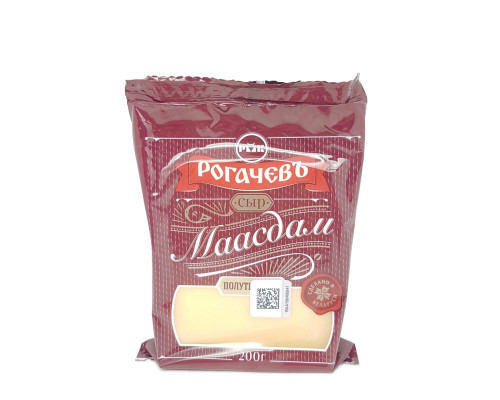 Сыр "Маасдам" 200г полутвёрдый м.д.ж. 45% БЗМЖ