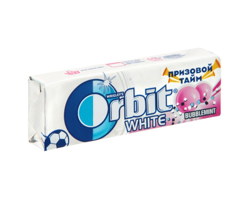 Жевательная резинка ORBIT White Bubblemint с ароматом фруктов и мяты, Россия, 13,6 г 