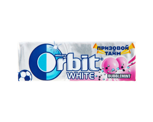 Жевательная резинка ORBIT White Bubblemint с ароматом фруктов и мяты, Россия, 13,6 г 