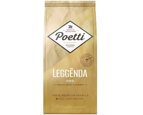 Кофе POETTI Leggenda Oro натуральный, жареный, молотый, Россия, 250 г