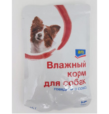 Корм консервированный для собак ARO Говядина в соусе, полнорационный, Россия, 85г