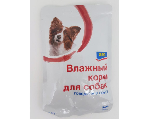 Корм консервированный для собак ARO Говядина в соусе, полнорационный, Россия, 85г