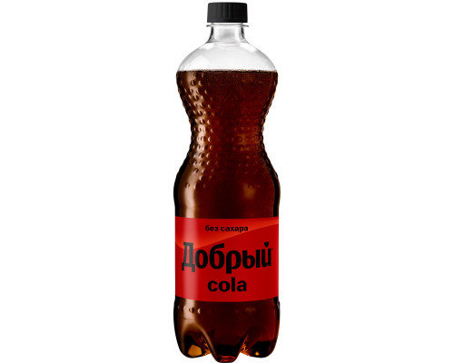 Напиток безалкогольный ДОБРЫЙ Cola без сахара, сильногазированный, Россия, 1л