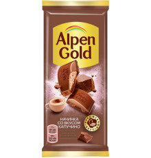 Шоколад "Альпен Гольд" 85г молочный с нач.со вк.капучино м/у