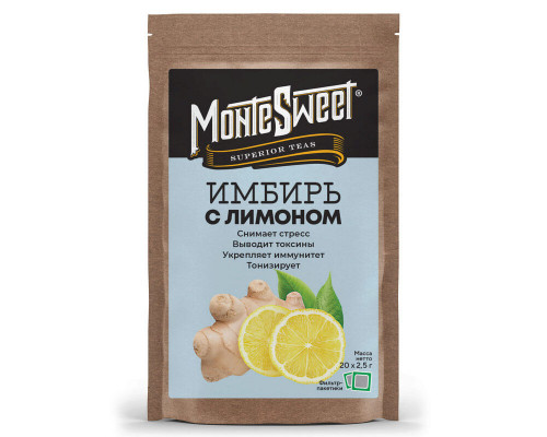 Имбирь MONTESWEET с лимоном, Россия, 50 г (20*2,5 г) 