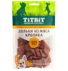 Лакомство для собак TITBIT Дольки из мяса кролика, для собак мини пород, Россия, 100г