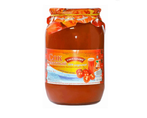Сок СОКИ КРЫМА томатный с мякотью, с морской солью, Россия, 1л