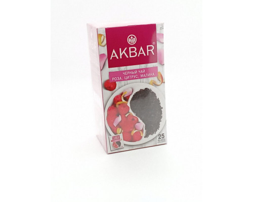 Чай "Аkbar" 37,5г (25*1.5г) черный малин.цедр.цитр.леп.розы 