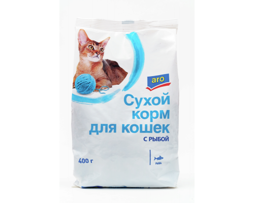 Корм сухой для кошек ARO с рыбой, полнорационный, Россия, 400г