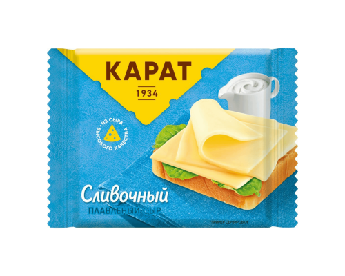 Сыр КАРАТ 130г сливочный плавленый ломтиками 25% БЗМЖ