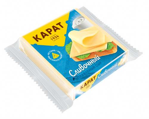 Сыр КАРАТ 130г сливочный плавленый ломтиками 25% БЗМЖ