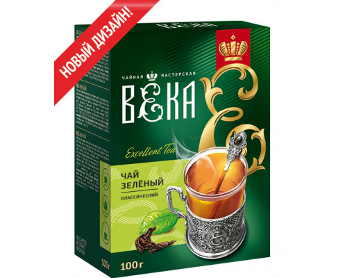 Чай ЧАЙНАЯ МАСТЕРСКАЯ ВЕКА зеленый листовой, Россия, 100г