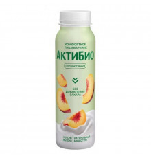 Биойогурт АКТИБИО яблоко и персик 1,5%, без сахара, без змж, Россия, 260г