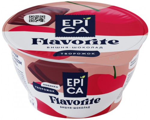Десерт творожный EPICA Flavorite вишня-шоколад 8,1%, без змж, Россия, 130г