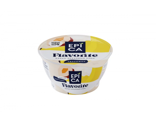 Десерт творожный EPICA Flavorite банан-ореховый крем 7,6%, без змж, Россия, 130г