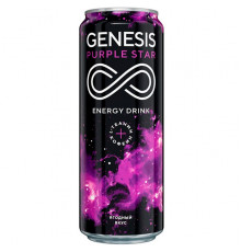 Напиток GENESIS Purple Star тонизирующий энергетический газированный, Россия, 0,45л
