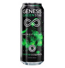 Напиток GENESIS Green Star тонизирующий энергетический газированный, Россия, 0,45л