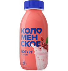 Йогурт питьевой КОЛОМЕНСКОЕ гранат 3,4%-4,5%, без змж, Россия, 260мл